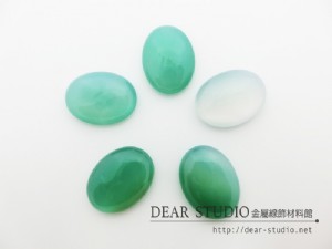 15*20*5mm橢圓淺綠瑪瑙